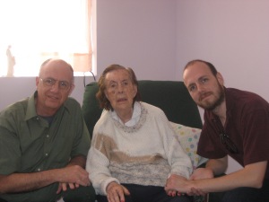 With my father and grandmother, early 2008