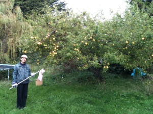 Val is ready to pick some apples